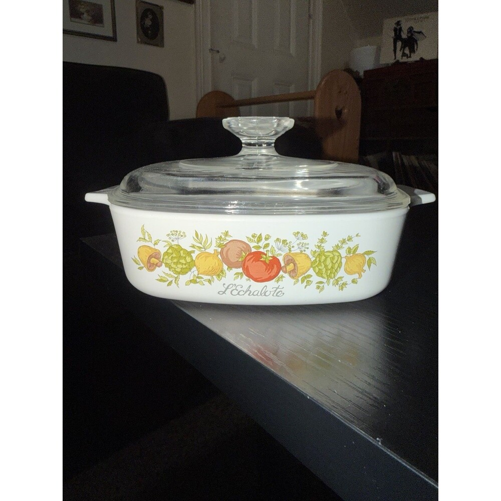 Vintage Corning Ware Spice of Life L’Echalote A-1-B 1 Qt w/ Pyrex Lid